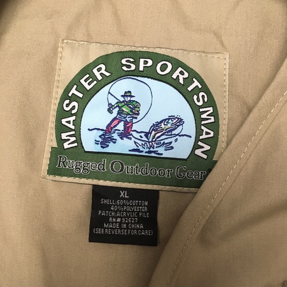 Master Sportsman Rugged Outdoor Gear Fly Fishing Vest Mens XL Beige Tan Pockets - Picture 6 of 8